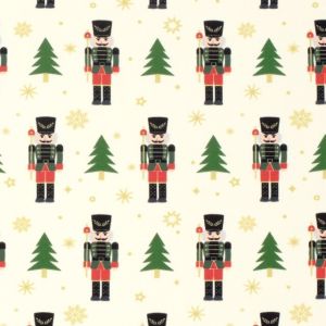 Sweat/french terry weihnachten nussknacker offwhite/gold