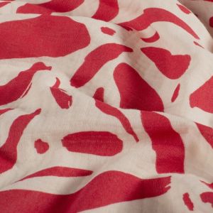 Baumwoll musselin abstrakt dunkelrot