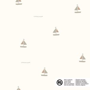 Baumwoll musselin segelboote offwhite