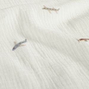 Baumwoll musselin flugzeuge offwhite