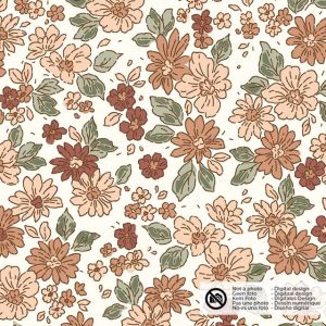 Baumwolljersey blumen offwhite