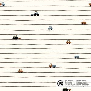 Baumwolljersey fahrzeuge und streifen offwhite
