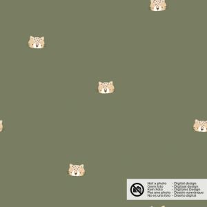 Baumwolljersey leopardenkopf dunkegrün