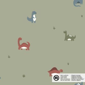 Baumwolljersey dinos olivgrün