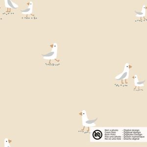 Baumwolljersey möwen beige