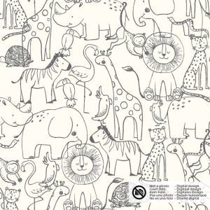 Baumwolljersey tiere offwhite