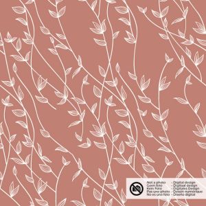 Baumwolle popeline zweige brick