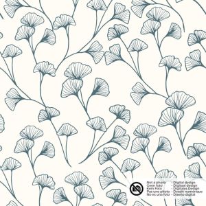 Baumwolle popeline blätter stahlblau