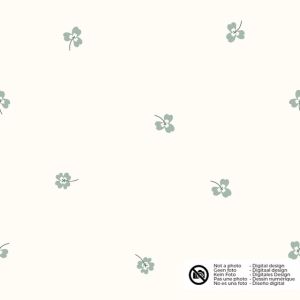 Baumwolle popeline kleeblätter offwhite