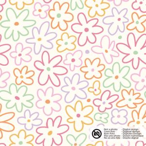 Baumwolle popeline blumen offwhite