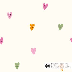 Baumwolle popeline herzen offwhite