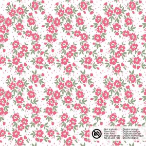 Baumwolle popeline blumen rosa