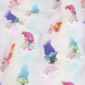 Baumwolle popeline trolls regenbogen