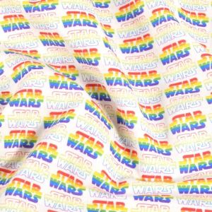 Baumwolle popeline star wars multicolor/weiß