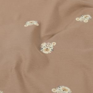Baumwolljersey leoparden camel
