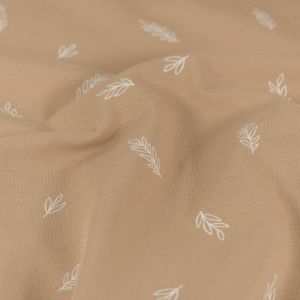 Baumwolljersey blätter nude