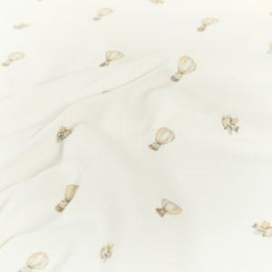 Ripp jersey tiere in heißluftballons offwhite