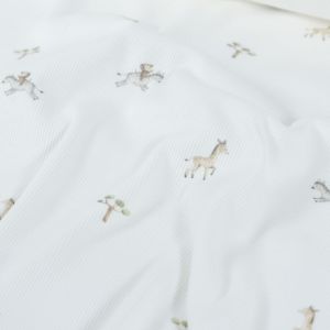 Ripp jersey giraffen und zebras offwhite