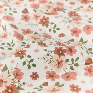 Baumwolljersey blumen offwhite