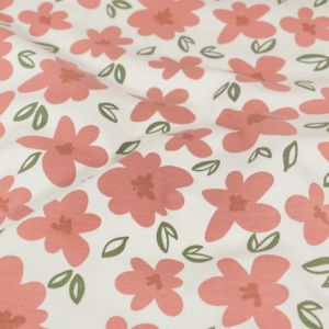 Sweat/french terry blumen offwhite