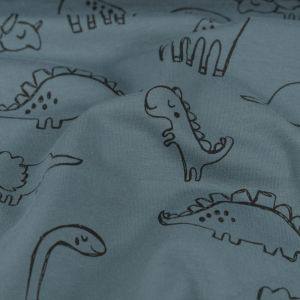 Sweat/french terry dinos indigo