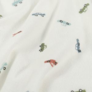 Stretch frottee autos offwhite