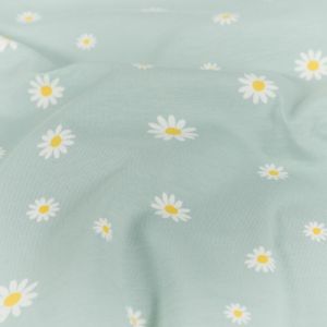 Baumwolljersey blumen babyblau