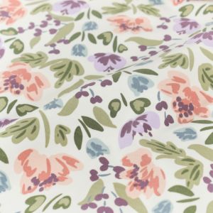 Sweat/french terry blumen offwhite