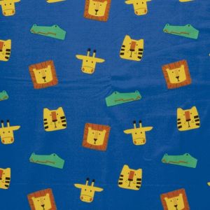 Baumwolljersey tiere kobalt