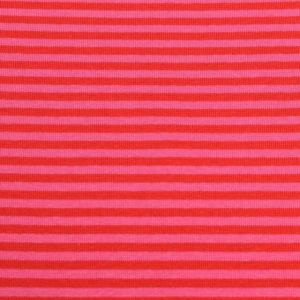 50x70 cm bündchenstoff gestreift 4mm rot/pink
