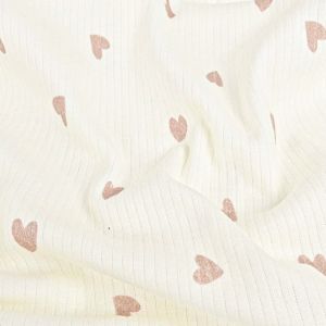 Ripp jersey herzen dunkelbeige