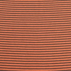 50x70 cm bündchenstoff gestreift 2mm taupe/orange
