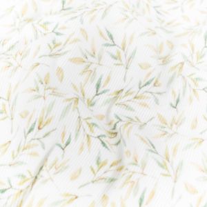 Ripp jersey digitaldruck blätter offwhite