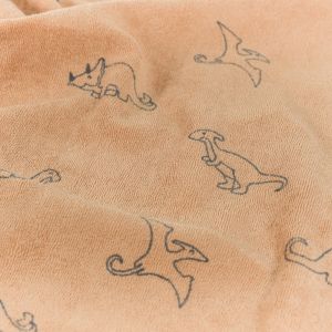 Stretch frottee bedruckt dinos terra rosa