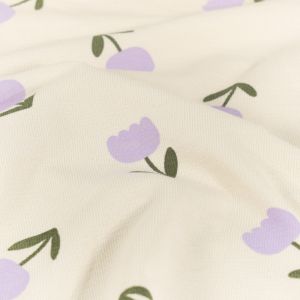 Terry krepp blumen elfenbein