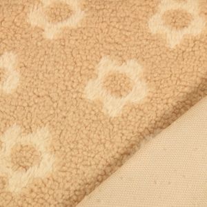 Teddy jacquard blumen beige