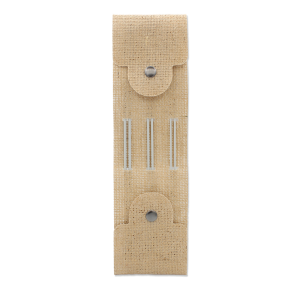 Stricknadel-set aluminium mit bambusknöpfen – 2.0 / 2.5 / 3.0 mm