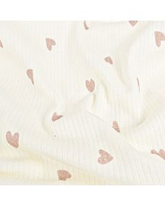 Ripp jersey herzen dunkelbeige