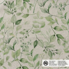 Dekostoff Leinen-Optik Digitaldruck Blätter beige