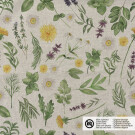 Dekostoff Leinen-Optik Digitaldruck Blumen beige