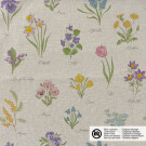 Dekostoff Leinen-Optik Digitaldruck Blumen beige