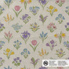 Dekostoff Leinen-Optik Digitaldruck Blumen beige