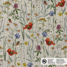 Dekostoff Leinen-Optik Digitaldruck Blumen beige