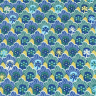 Baumwolle retro blumen dunkelblau/petrol/ocker