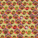 Baumwolle retro blumen hellgrün/weinrot/rot