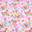Baumwolljersey hirsch mit blumen hellrosa