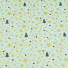50x140 cm baumwolle christmas Bäume und Sterne mint/gold