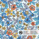 Baumwolle Popeline gemustert Blumen hellblau