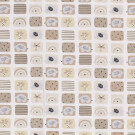 100x150cm Baumwolljersey Quadrate mit Elefanten camel