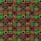 Sweat/french terry angerauht neon blockmuster schwarz